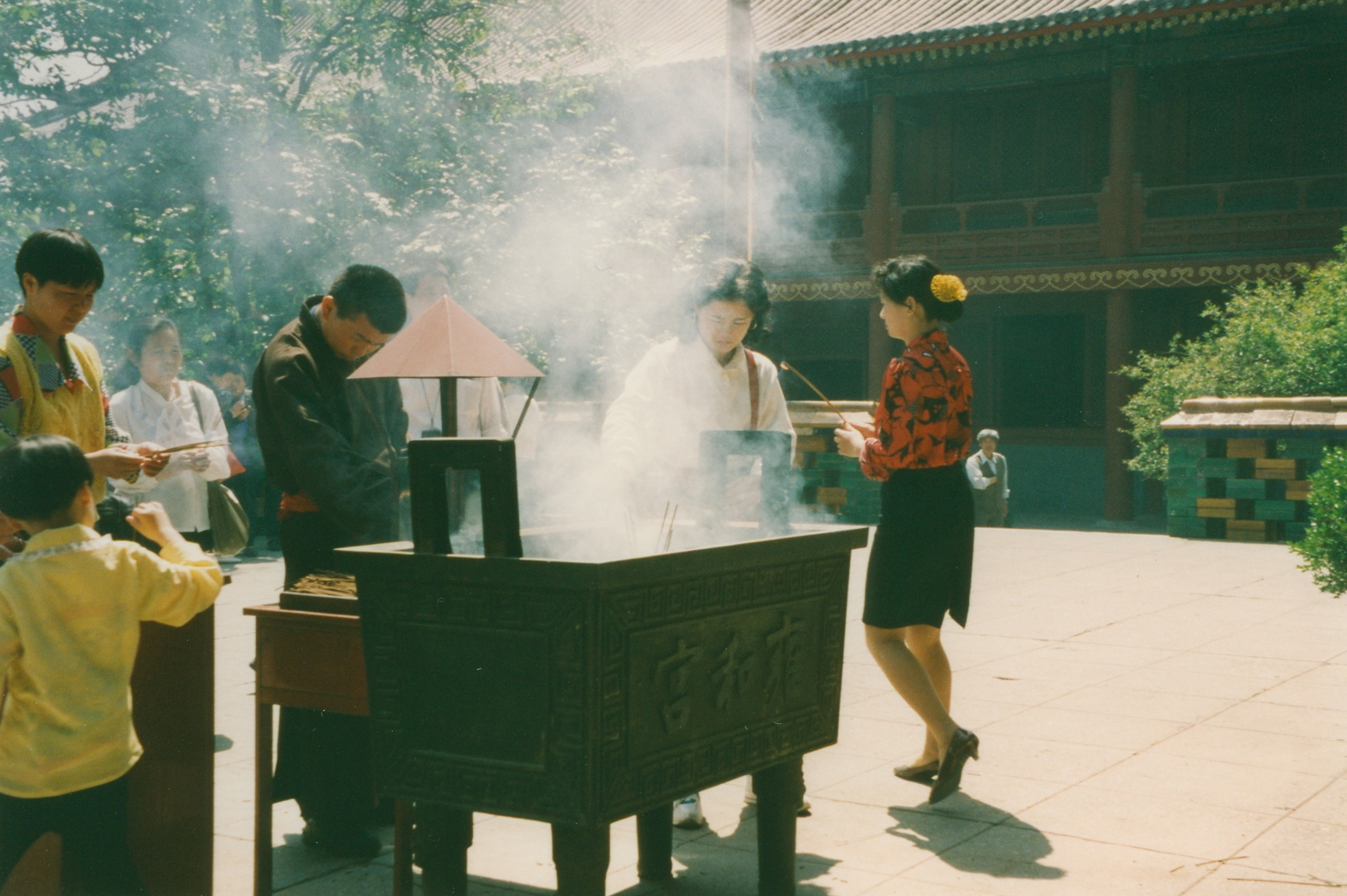 Courtyard architecture at the Lama Temple in Beijing.