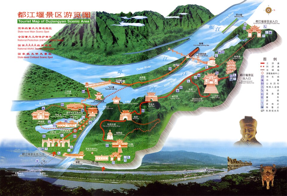 Dujiangyan irrigation system near Chengdu.