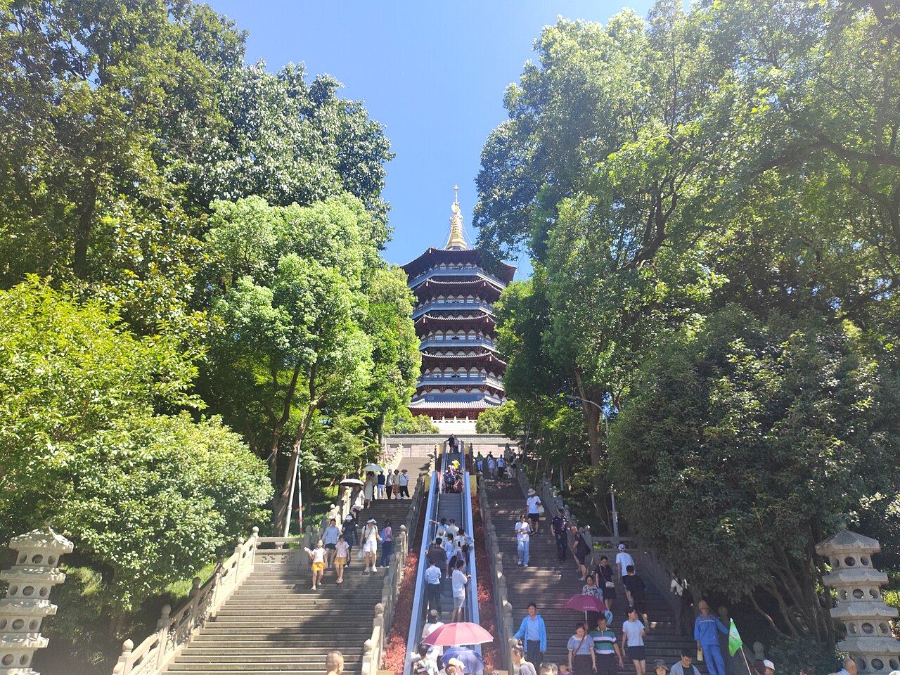 Leifeng Pagoda beside West Lake in Hangzhou.