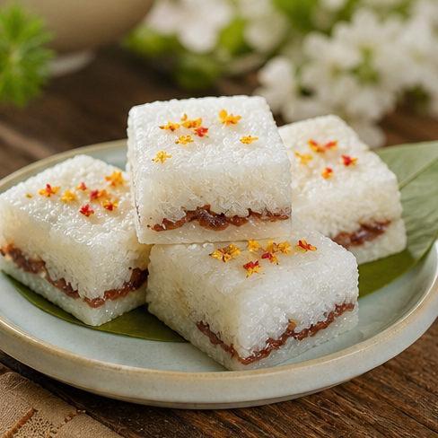 Dingshenggao rice cake, a traditional Hangzhou snack.